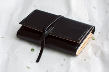 手工製作雙色植鞣皮革零錢包