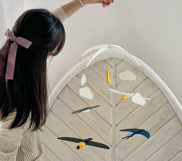 自然的呼喚 * 期待媽媽和嬰兒送禮會禮物 3D 木製小鳥嬰兒手機