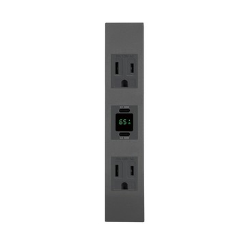 EZ CHARGER 國際牌(R)Panasonic(R)省空間三孔灰色面板-易智 磐石(65W USB(C+C)+AC安全插座x2)