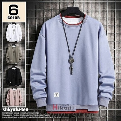 トレーナー メンズ 重ね着風 長袖 スウェット トップス プルオーバー オシャレ 秋物 メンズトレーナー 敬老の日 通販 Lineポイント最大get Lineショッピング