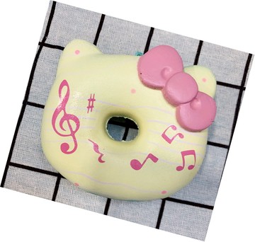 【震撼精品百貨】凱蒂貓_Hello Kitty~日本SANRIO三麗鷗 KITTY 鎖圈/鑰匙圈-甜甜圈/黃藍#62577
