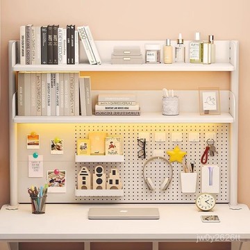 🔥全網-最低價🔥桌上收納書桌洞洞闆置物架免打孔學習桌書桌立式隔闆桌上書架整理架收納架置物架 收納書架 辦公桌儲物架