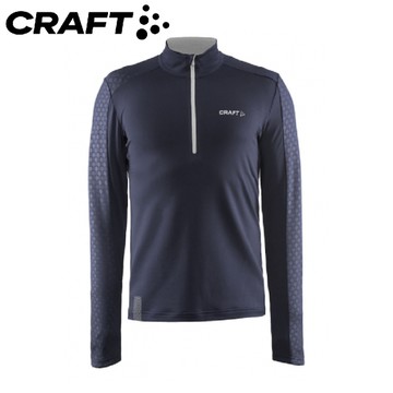 【CRAFT 瑞典 男 長袖拉鏈中層衣《鐵灰》】1904527/保暖打底衣/彈性排汗衣/運動上衣