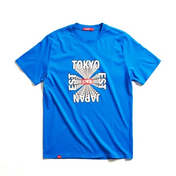 EDWIN｜中性｜立體線條錯視印花短袖T恤