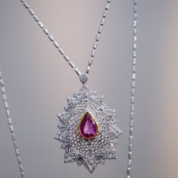 無燒帕帕拉恰項鍊 1.08克拉