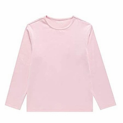 UNACOO Unisex Kids Crewneck Long-Sleeve T-Shirt Stripes and Solid Tees for