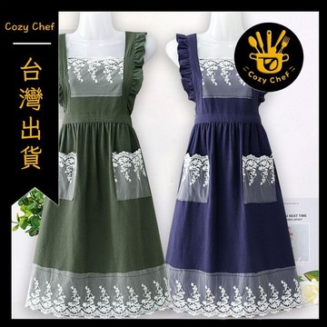 ✨️臺灣出貨✨️暖廚小築✅可開發票2026新款圍裙純棉廚房家用飯單餐飲專用做飯女可愛網紅工作服