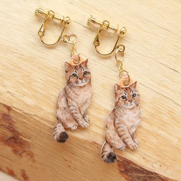 寵物客製化垂吊型耳環-兩支
