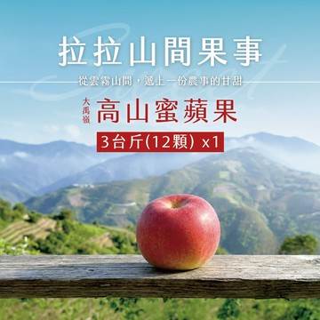 【拉拉山間果事】大禹嶺蜜蘋果12顆裝x1盒(淨重3台斤/盒)