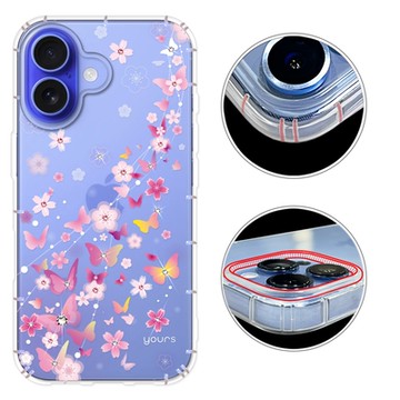 YOURS iPhone17/16/15/14/13/12系列 彩鑽防摔手機殼-夢蝶Air/16e/ProMax/Plus/mini/SE/XR/8