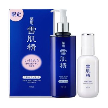KOSE 高絲 雪肌精雙享禮盒組極潤型(雪肌精化妝水極潤型500ml+舒芙蕾精華乳140ml) 公司貨