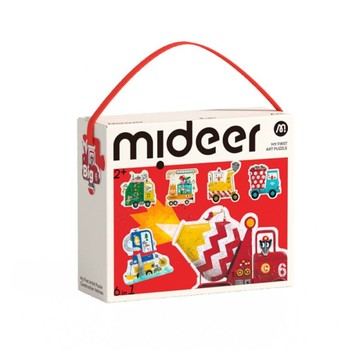 MIDEER 六合一拼圖-工程車 厚片拼圖 兒童拼圖