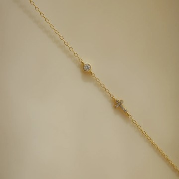 【ᴛᴏs】Above All Bracelet 十字架鑲鑽手鍊 - 17cm+3cm延長鏈