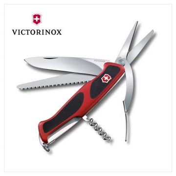 VICTORINOX 瑞士維氏 瑞士刀 Ranger Gardener Grip 園藝系列 130mm/7用/紅黑 0.9713.C
