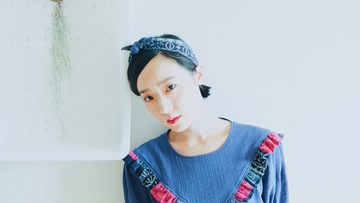 肌裏竹節花柄藏藍拼布//手綁髮帶Patchwork  Tibetan blue Headband