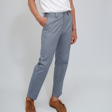 男士棉褲, 棉麻長褲, 夏季長褲, Ron, 藍色