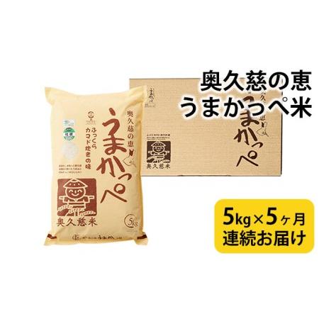 ふるさと納税 米 定期便 5kg 5ヶ月 奥久慈の恵 うまかっぺ米 コシヒカリ 茨城県大子町