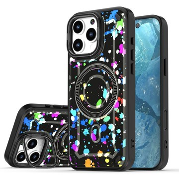 彩繪磁吸無線充 金屬鏡頭支架 手機殼 防摔殼 適用iPhone16 15Promax 蘋果14 13 12 11 i16