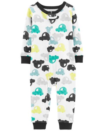 Toddler 1-Piece Cars 100% Snug Fit Cotton Footless PJs