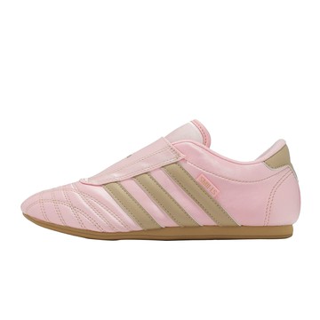 adidas 休閒鞋 Taekwondo W 女鞋 粉紅 米色 無鞋帶 緞面 跆拳道鞋 愛迪達 JQ8209