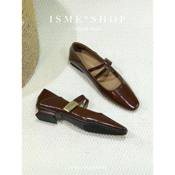 鞋方頭女新款春秋瑪麗珍粗跟低跟簡約時尚單鞋晚晚風仙女禮服工作