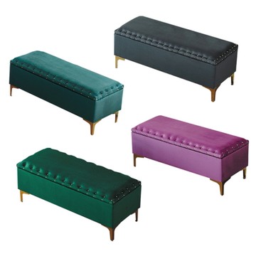 文創集 羅莎輕柔絨布可收納長方椅凳(四色可選)-100x40x40cm免組