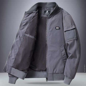 機能夾克男春秋季新款青年工裝大碼寬松上衣服潮流棒球領休閑外套