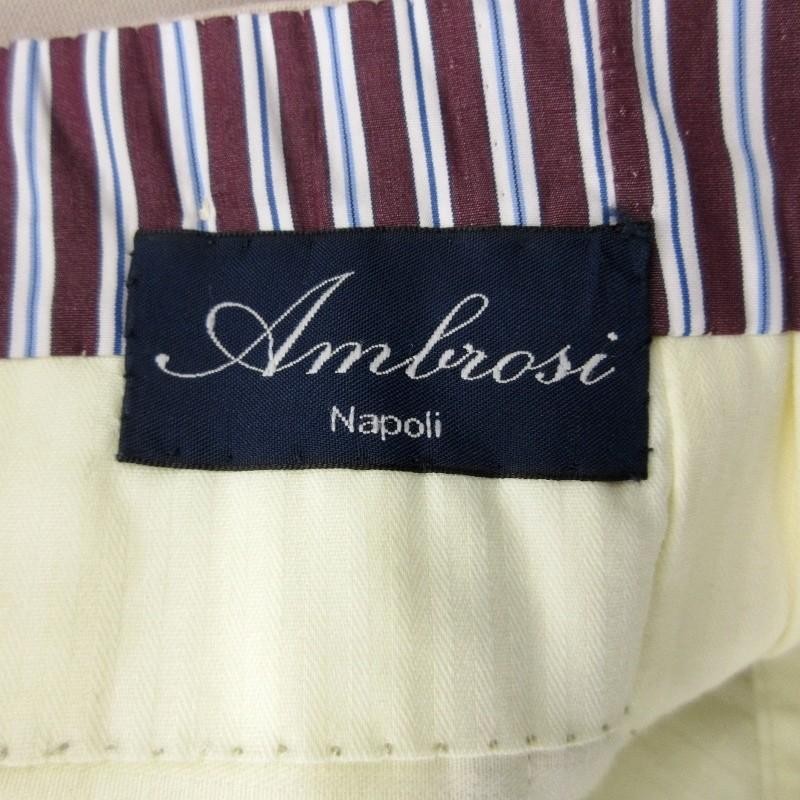 美品 Ambrosi アンブロージ スラックス プリーツ ベルトレス サイド