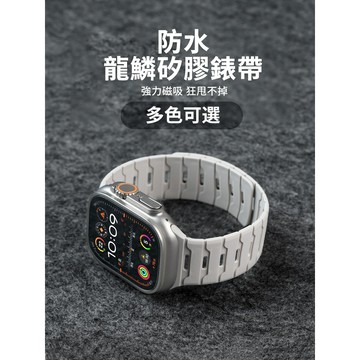 【台灣出貨】高品質 適用 APPLE WATCH 龍鱗紋 矽膠錶帶 SE S11 S9 S10 49mm 男士錶帶