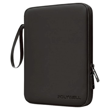 POLYWELL 寶利威爾 平板防撞防水收納包 緩衝泡綿內襯 PU材質防撥水 全開拉鍊 多種尺寸 適用iPad PW15-T65-0840  11吋  黑色  1個