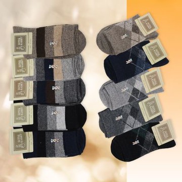 比得兔精繡羊毛男襪-25~27cm-SK6263/6264-6雙