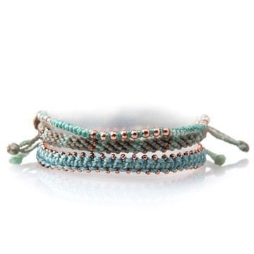 Wakami Star星星經典編織組合手環-湖水藍