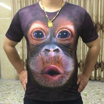 搞笑個性動物猴子大碼衣服短袖
