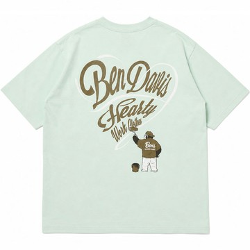 BEN DAVIS 26580048-55 SCRIPT HEART TEE 短T (薄荷色)