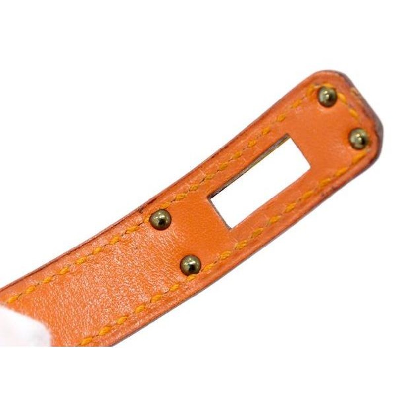 HERMES エルメス ケリードッグ ブレスレット オレンジ ゴールド