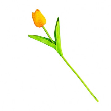 【dayneeds】仿真花藝-鬱金香(六色可選)5支1組橙色