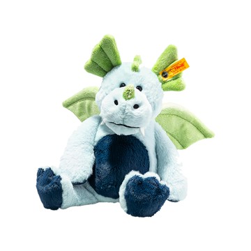 Steiff 德國金耳釦泰迪熊 Soft Cuddly Friends Samu dragon 黃標玩偶 - 填充玩具 - 龍  28cm  藍色  1入