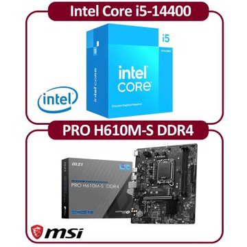 【組合包】Intel 14代 Core i5-14400 十核 CPU+微星 H610M-S DDR4 主機板