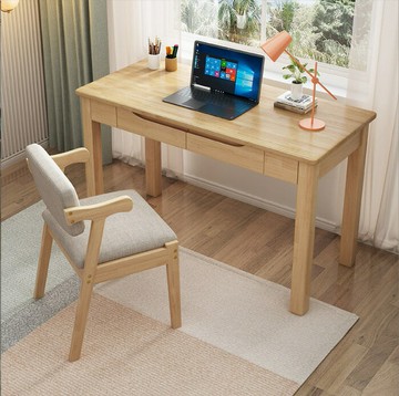 北歐實木辦公桌橡膠木小戶型筆記本簡約學習電腦桌寫字書桌代發[DD030109]