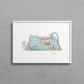 【裝飾畫】柔軟的游泳池