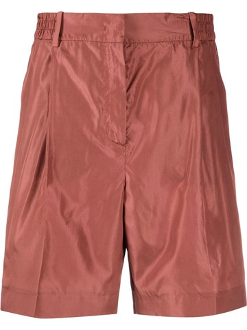 Valentino Garavani - high-waisted silk shorts - women - Silk - 38 - Red