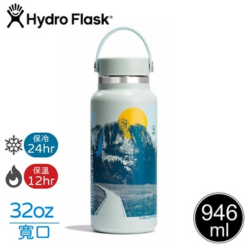 【Hydro Flask 美國 32oz 寬口保溫鋼瓶《優勝美地國家公園》】FLEW32S/保溫杯/保溫瓶/隨身瓶/水壺/單手杯