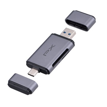 PX *CS4-D Type-C/USB-A 轉 SD/TF4.0雙介面2合1高速讀卡機