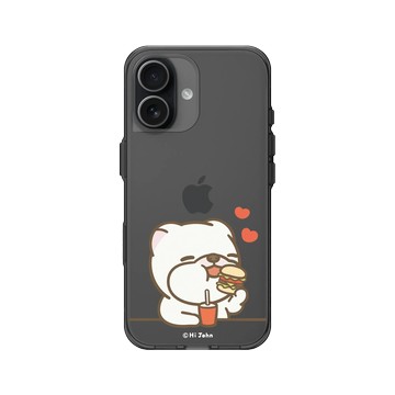 iPhone 17 Clear (相機按鈕) 酷墨灰 - 嗨小強 Hi John - 小強愛吃漢堡包