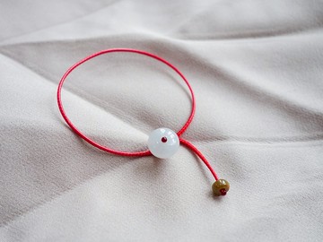 甜甜圈平安扣翡翠手鍊・緬甸玉