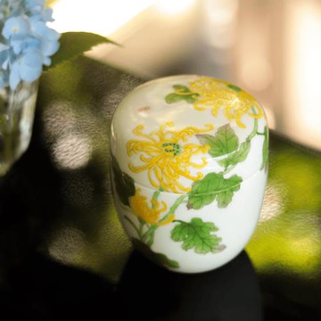 菊與刀手繪菊花系列茶葉罐 景德鎮醒茶罐 茶倉