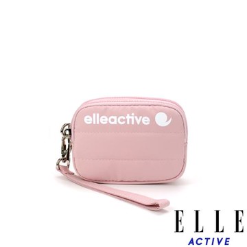 【ELLE Active】蓬蓬雲朵系列-雙層零錢包/手腕包-櫻花粉