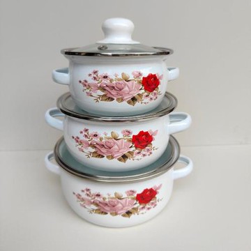 2026年夏季塘瓷燒鍋搪瓷帶把手雙耳家用帶蓋加厚琺瑯湯鍋熱奶鍋