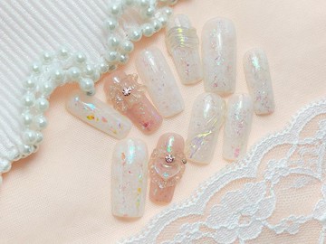 穿戴甲/穿衫甲/手工繪製/飄揚蕾絲