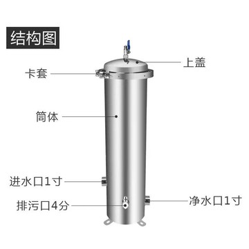 304不鏽鋼精密保全過濾器PP棉濾芯前置過濾器井水河水泥沙淨水器 5Lmb